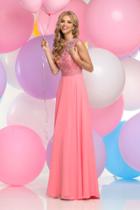 Zoey Grey - High Neck Chiffon A-line Dress 30905