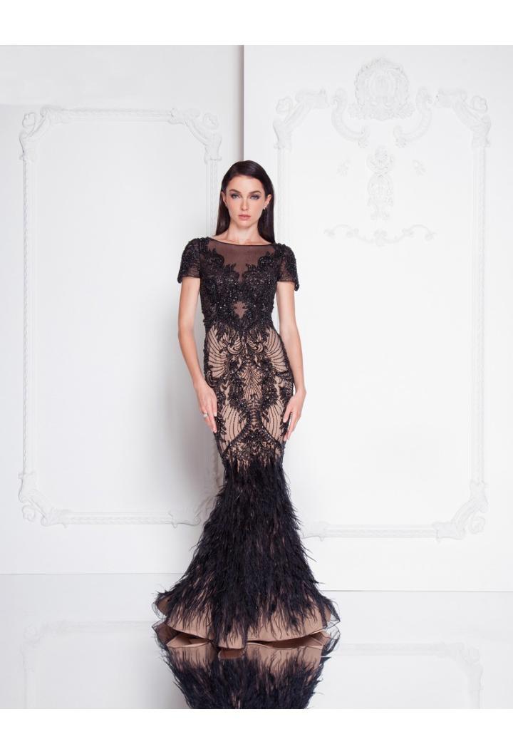 Terani Couture - 1811gl6428 Embellished Illusion Bateau Mermaid Dress