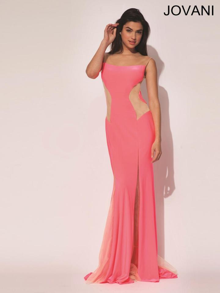 Jovani - 92646 Illusion Bateau Jersey Sheath Dress