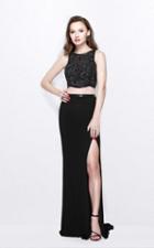 Primavera Couture - Two Piece Sleeveless Long Gown With Slit 1846