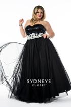 Sydney's Closet - Sc6003 Plus Size Dress In Onyx