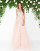 Mac Duggal - 79130d Sleeveless V-neck Floral Applique Gown