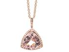 Tresor Collection - Morganite Trillion Diamond Pendant In 18k Rose Gold