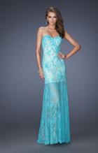 Gigi - 20075 Jeweled Lace Sheath Gown