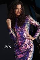 Jovani - Jvn62310 Sequined Long Sleeve Fitted Dress
