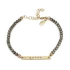 Ashley Schenkein Jewelry - Paris Cz Hammered Bar And Gemstone Bracelet