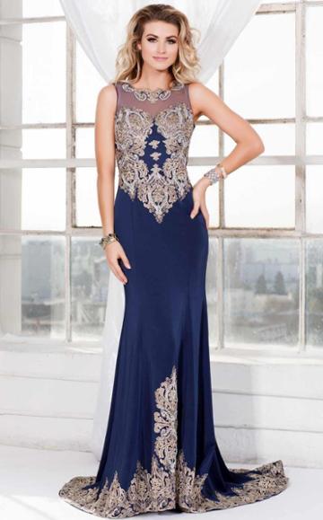 Shail K - Long Illusion Embellished Gown 4048
