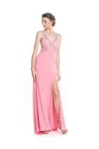 Aspeed - L1616 Beaded V-neck Evening Gown With Slit