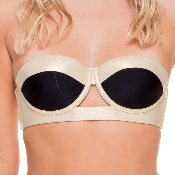 Luli Fama - Cut Out Underwire Top In Black Gold (l502419)