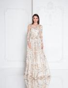 Terani Couture - 1811m6584 Floral Illusion Bateau A-line Dress