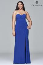 Faviana - 9413 Long Sweetheart Neck Dress With High Skirt Slit