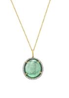 Tresor Collection - Emerald & Diamond Pendant In 18k Yellow Gold