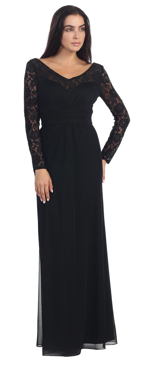 Dancing Queen - 8988 Lace V-neck Sheath Dress