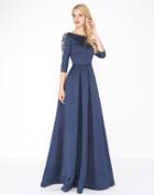 Mac Duggal - 25850r Quarter Sleeve Floral Beaded A-line Gown