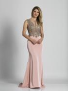 Dave & Johnny - A6422 Illusion Bateau Sheath Dress