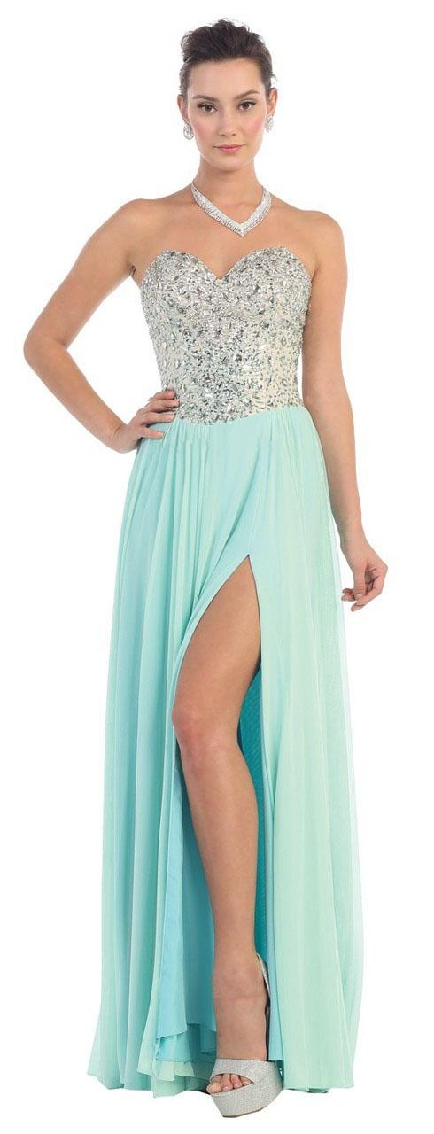 May Queen - Rq-7216 Bedazzled Sweetheart A-line Dress