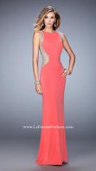 La Femme - 22257 Fitted Side Embellished Long Gown
