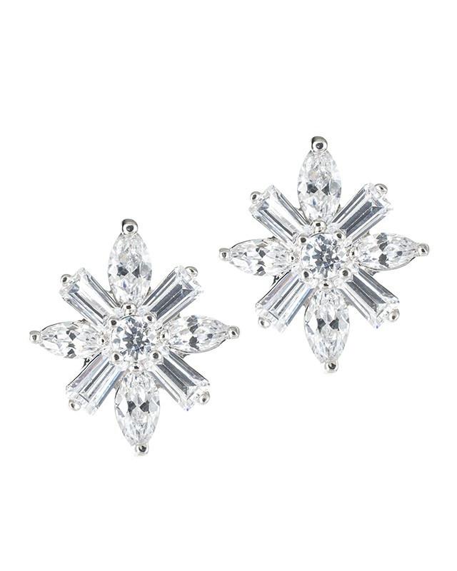 Cz By Kenneth Jay Lane - Baguette And Marquise Stud