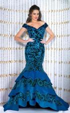 Mnm Couture - Kh080 Beaded Off Shoulder Layered Mermaid Gown