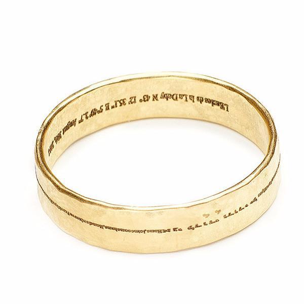 Vanessa Lianne - Men's Hammered Band Engraved With Secret Personal Message