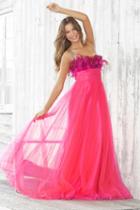 Blush - Feathered Sweetheart Chiffon A-line Gown 5105
