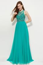 Angela And Alison - 81027 Sleeveless Adorned Illusion Bodice Gown
