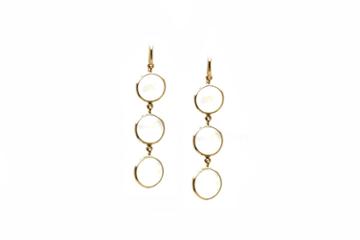Tresor Collection - 18k Yellow Gold Earring With Rainbow Moonstone Smooth Round Default Title