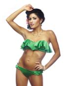 Nicolita Swimwear - Rumba Ruffles Bandeau Bikini Top Green