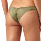 Montce Swim - Olive Faux Suede Moderate Coverage Uno Bikini Bottom