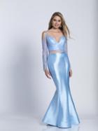 Dave & Johnny - A6145 Two Piece Lace Cold Shoulders Mermaid Gown