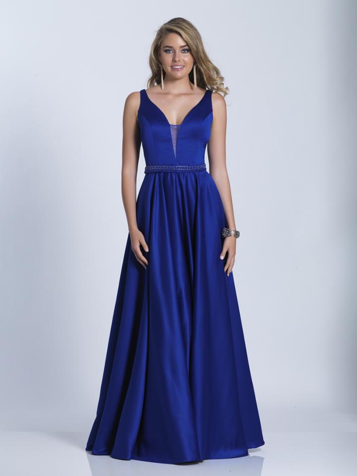 Dave & Johnny - 3346 Sleek Plunging V-neck Sleeveless Gown