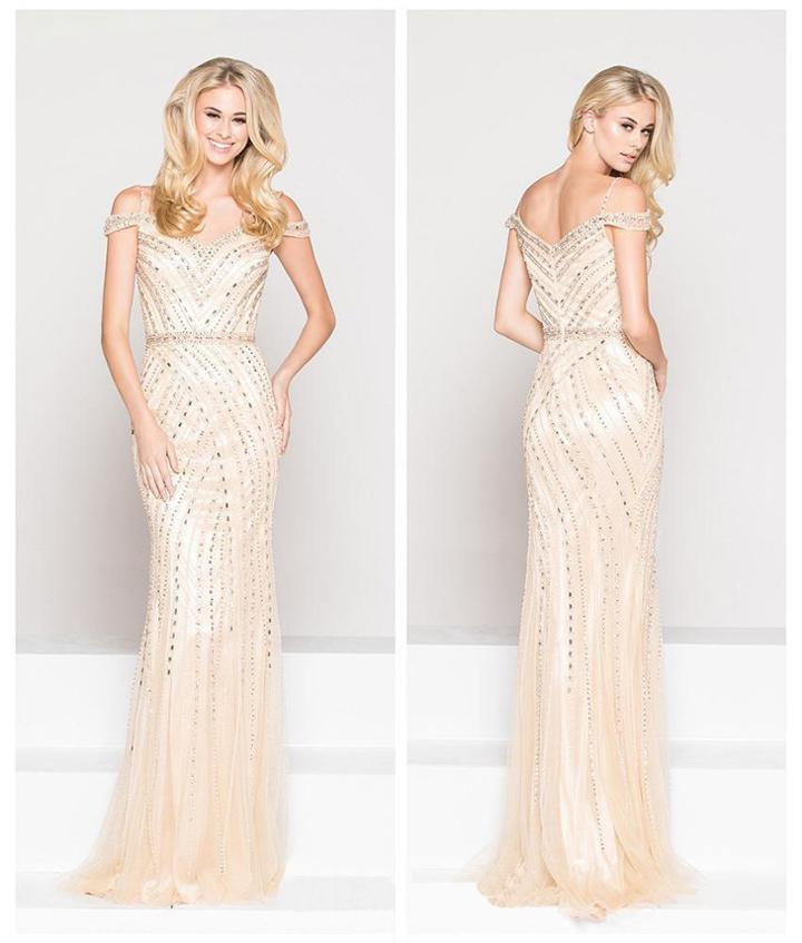 Colors Couture - J059 Opulent Off-shoulder Evening Gown