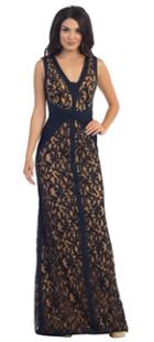 May Queen - Mq1270 Sleeveless V-neck Lace Gown