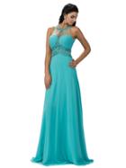 Dancing Queen - Ruched Sweetheart Beaded Embellished Empire Waist Long Gown 9270