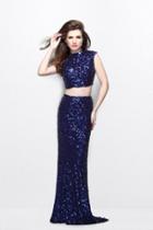 Primavera Couture - Two Piece Sequined Long Dress 1766