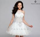 Faviana - Angelic Embroidered White Cocktail Dress S7818