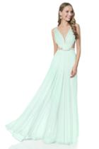 Terani Couture - Crystal Embedded Strappy Back Grecian Style Gown 1615p1313a