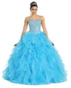 May Queen - Lk-39 Crystal Embellished Ruffled Ballgown