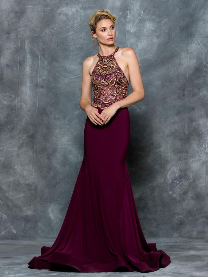 Colors Dress - 1674 Embellished Halter Trumpet Gown