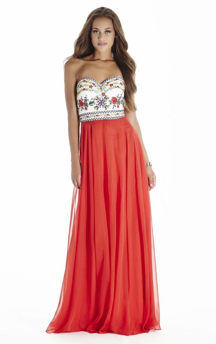 Jolene Collection - 17076 Beaded Strapless Evening Gown