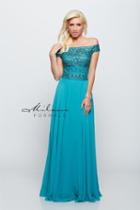 Milano Formals - Embellished Off-shoulder Chiffon Evening Gown E2094