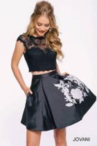 Jovani - Two Piece Cocktail Dress With Lace Top 42289