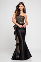 Terani Couture - 1721e4120 Strapless Gown With Ruffled Side Panel