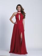 Dave & Johnny - 3569 Plunging Cutout Bodice A-line Gown