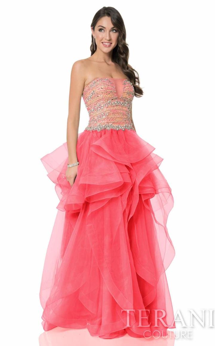 Terani Evening - Unique Beaded Sweetheart Tulle Ball Gown 1611p1120a