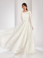 Clarisse - 3490 Long Sleeves Sheath With A-line Overskirt Dress