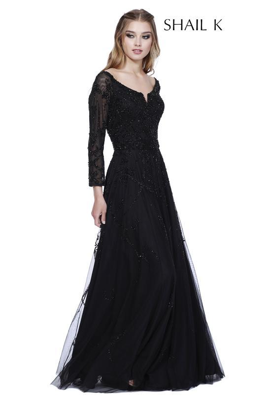 Shail K - 12164 Beaded And Sequin Ornate Long Flowy Evening Gown