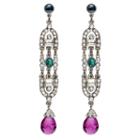 Ben-amun - Velvet Glamour Multi-color Deco Drop Post Earrings