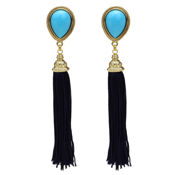 Ben-amun - St. Tropez Teardrop Earrings With Tassel In Turquoise