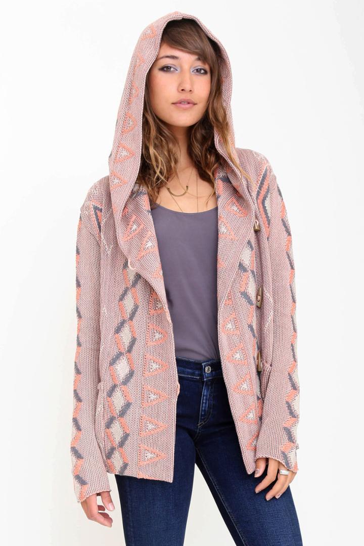 Goddis - Mika Hooded Cardigan In Fairwind